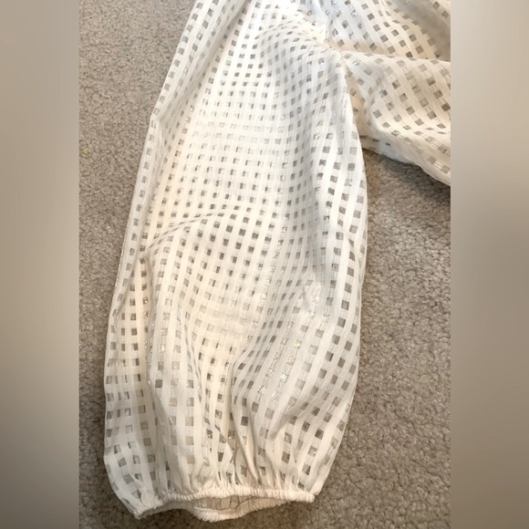 Levis Womens Boho Wrap Top Blouse 3/4 balloon Sleeve Tie Waist size Small Sheer - Picture 7 of 10